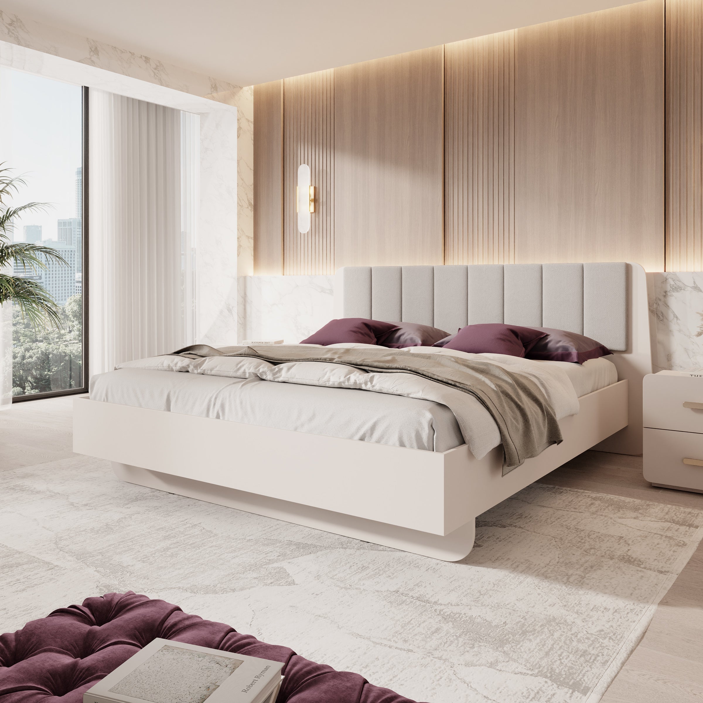 Meubella - Luzon - Tweepersoonsbed - Beige - 180x200 cm