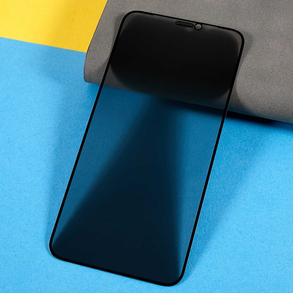 iPhone 11 / iPhone Xr Privacy Vollbild Panzer Glas Display Full-Screen (Anti-Spy)   Montagerahmen