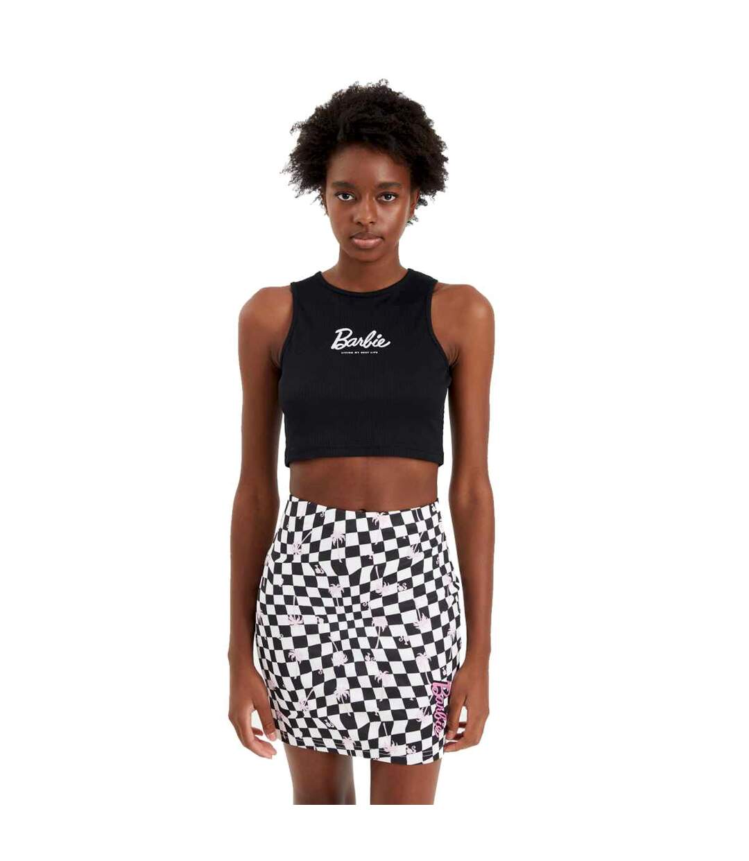 Barbie - Mini jupe - Femme (Blanc / Noir) - UTHE1360