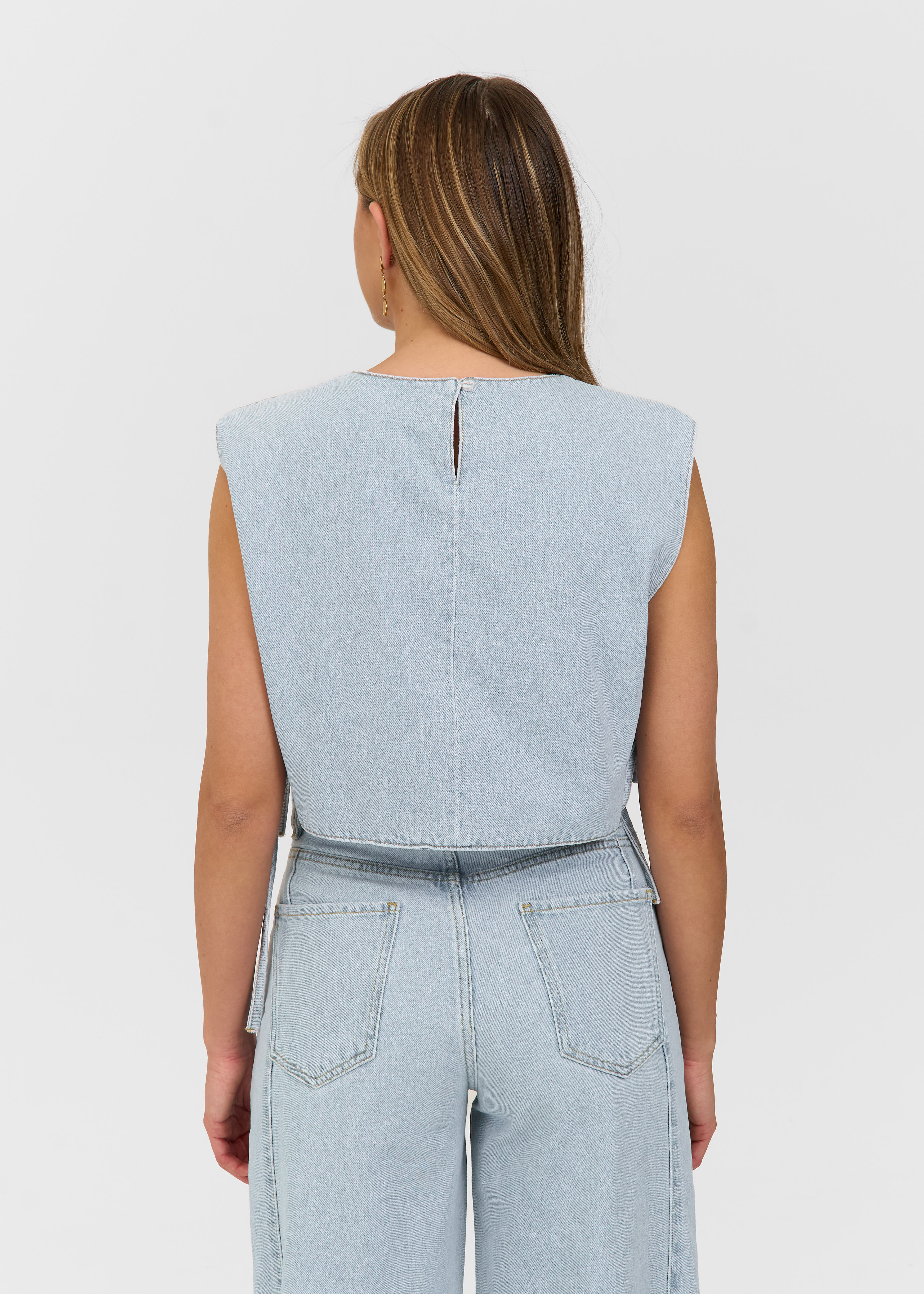Izzy denim top blauw