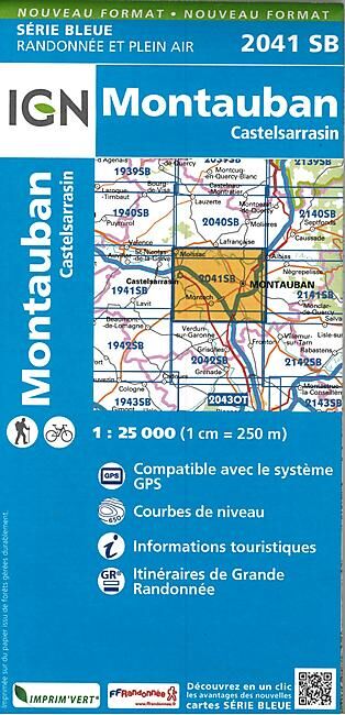 IGN - 2041 SB MONTAUBAN CASTELSARRASIN 1 25 000