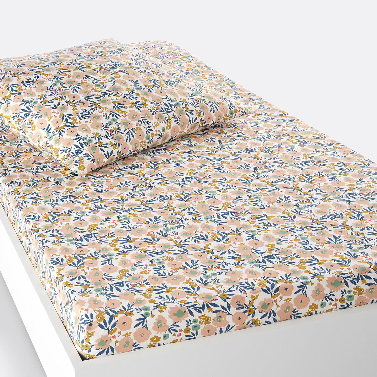 LA REDOUTE INTERIEURS<br>Lençol de algodão percal com elástico, dobrável, 30 cm Ohara