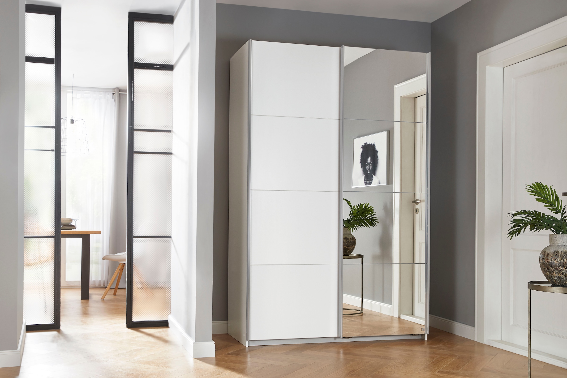 rauch Schwebetürenschrank »Subito Kleiderschrank Bestseller« Schlafzimmerschrank Schrank Garderobe mit 4 Spiegelelementen