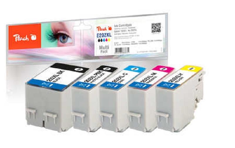 Tinte Epson No 202XL (T02G7) 1x BK, PBK, C, M, YDruckerpatronen: 1x Sxhwarz, 1x Foto Schwarz, 1x Cyan, 1x Magenta, 1x Gelb