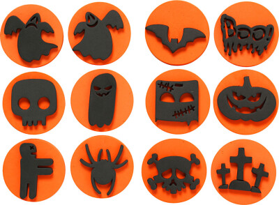 Skumstempler - Halloween - Ø 7,5 CM - Tykkelse 2,5 CM - 6 Stk