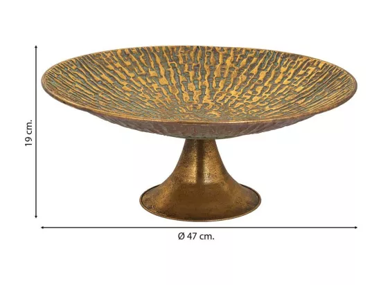 Centre de table en métal doré 47x47x19h