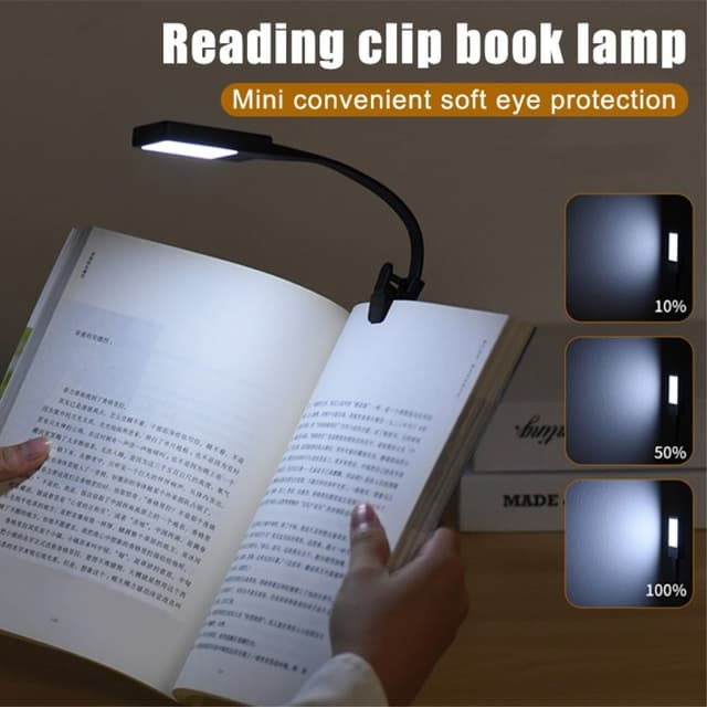 Genopladeligt læselys læselampe Clip On LED Book Light