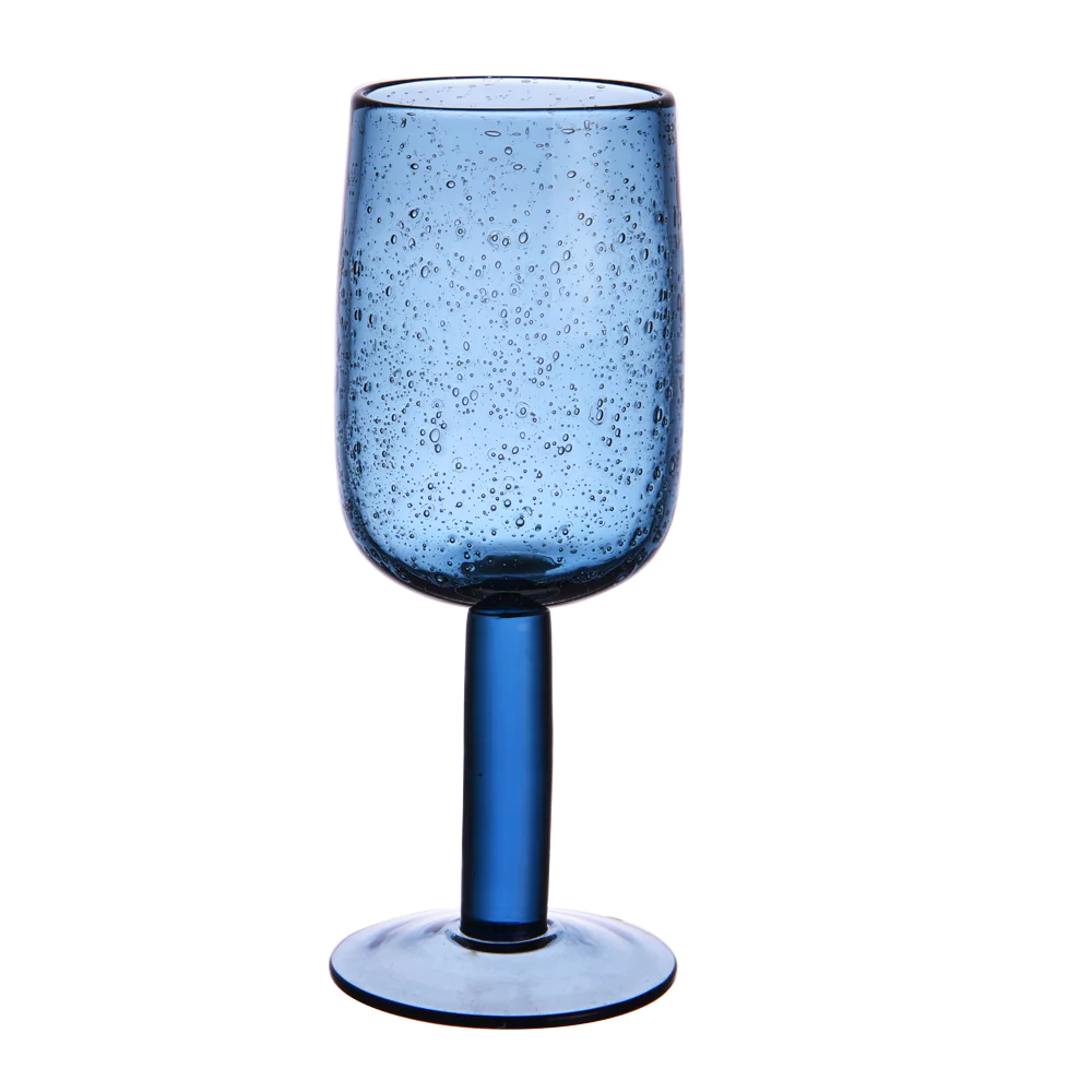 Verre à pied Perla Bullé 28 cl bleu (lot de 6) Table passion