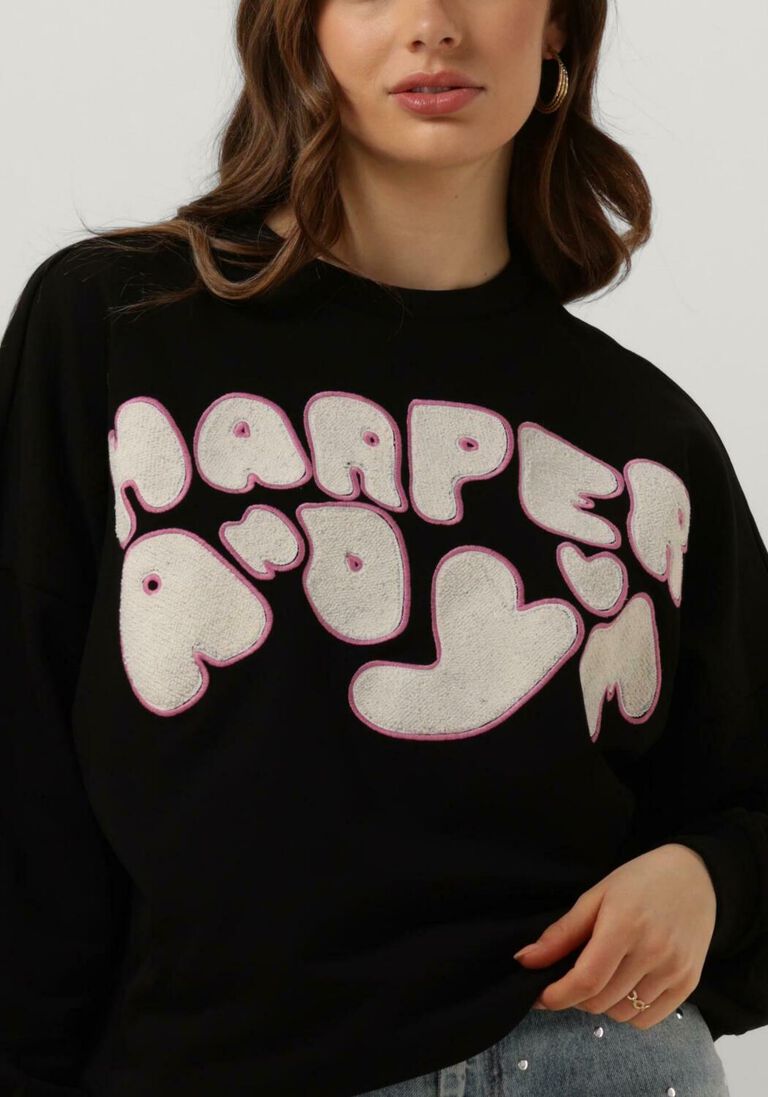 HARPER & YVE zwarte harper & yve sweater logo-sw