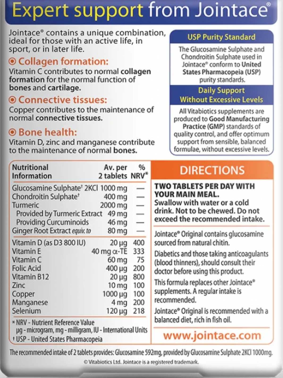 Vitabiotics Jointace Original 30 comprimidos
