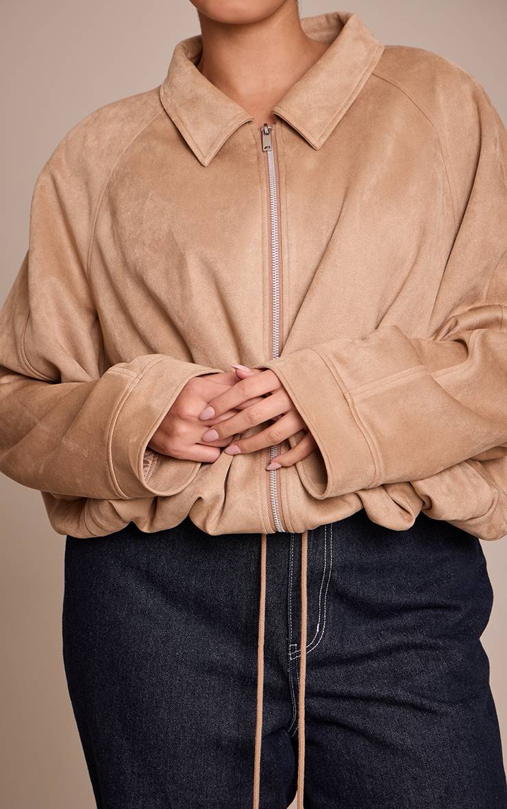 Veste Grande Taille En Synthétique Légère Avec Ourlet Froncé Et Fermeture Zippée