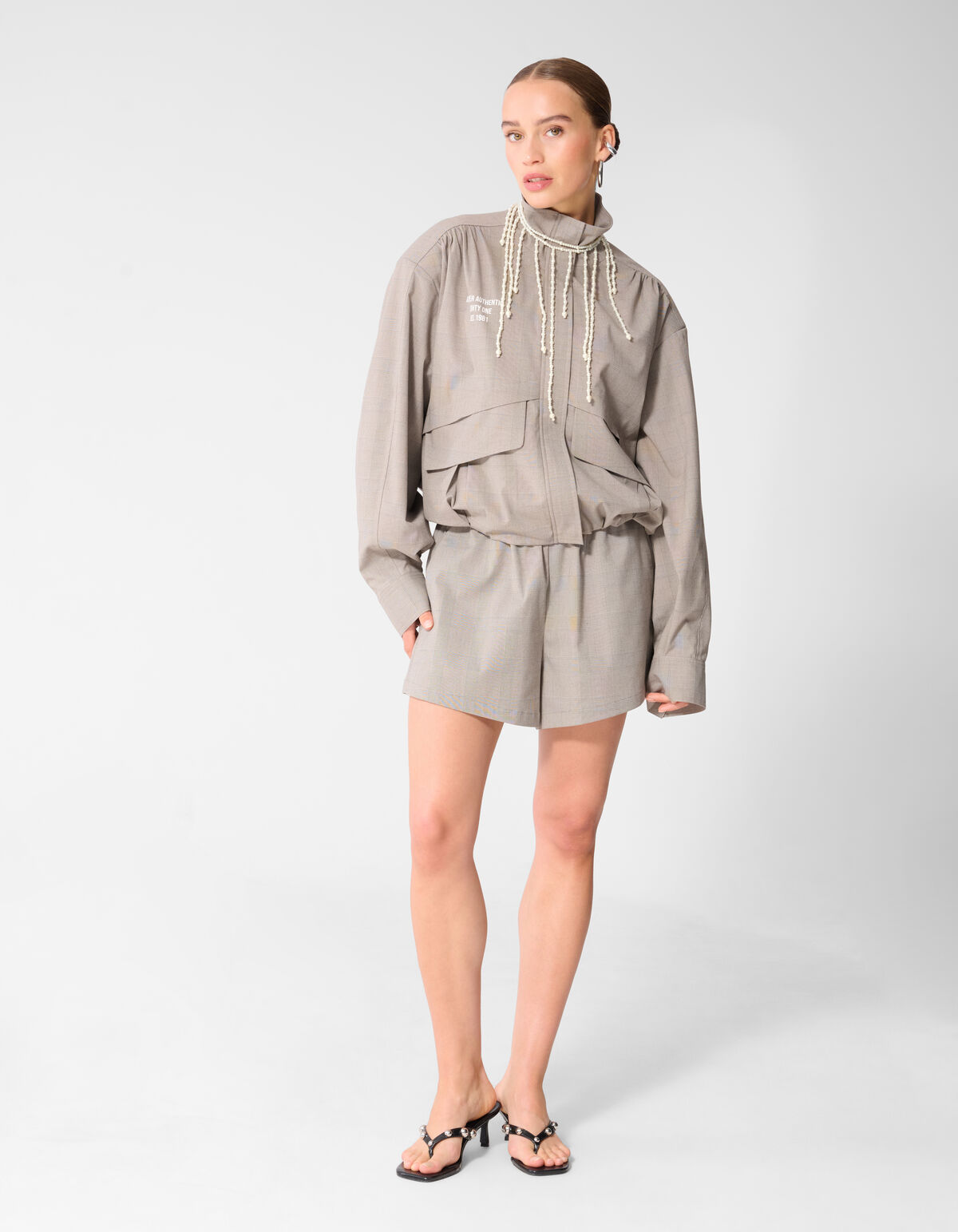 Ruiten Short Lichtgrijs