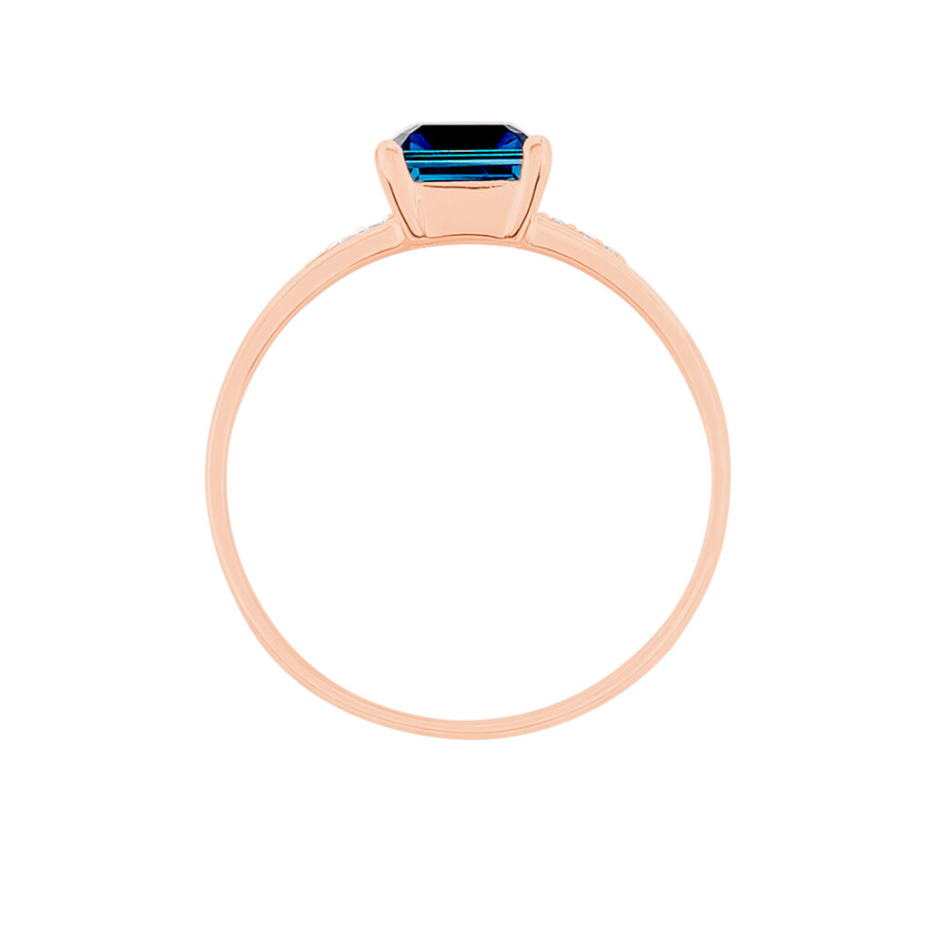 Bague Noee Or Rose Topaze Et Oxyde De Zirconium
