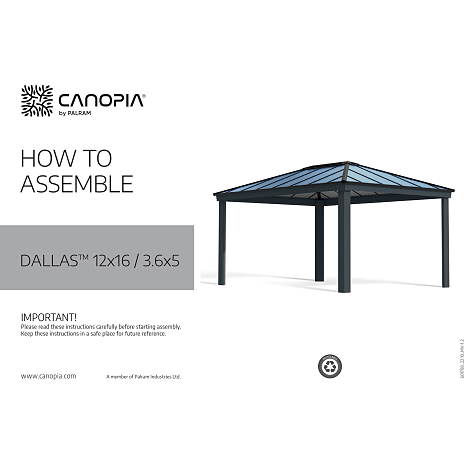 Palram - Canopia Dallas 4900 havepavillon - antracit
