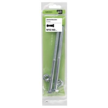 KARWEI zeskantbout deeldraad M10x160 mm 2 stuks
