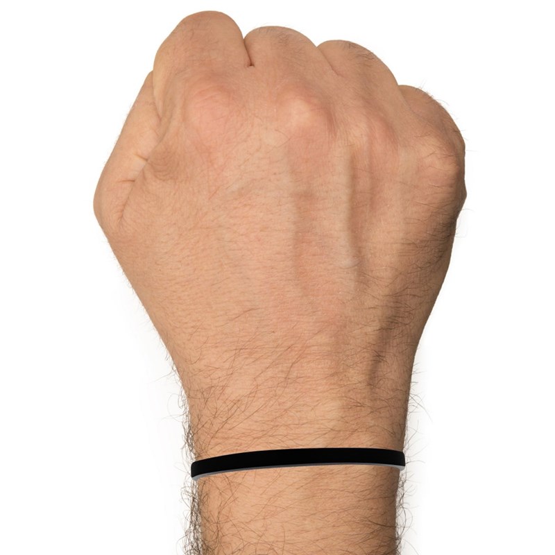 Bracelet Homme Cuir Simple Fermoir Acier Inoxydable - 19cm - Noir
