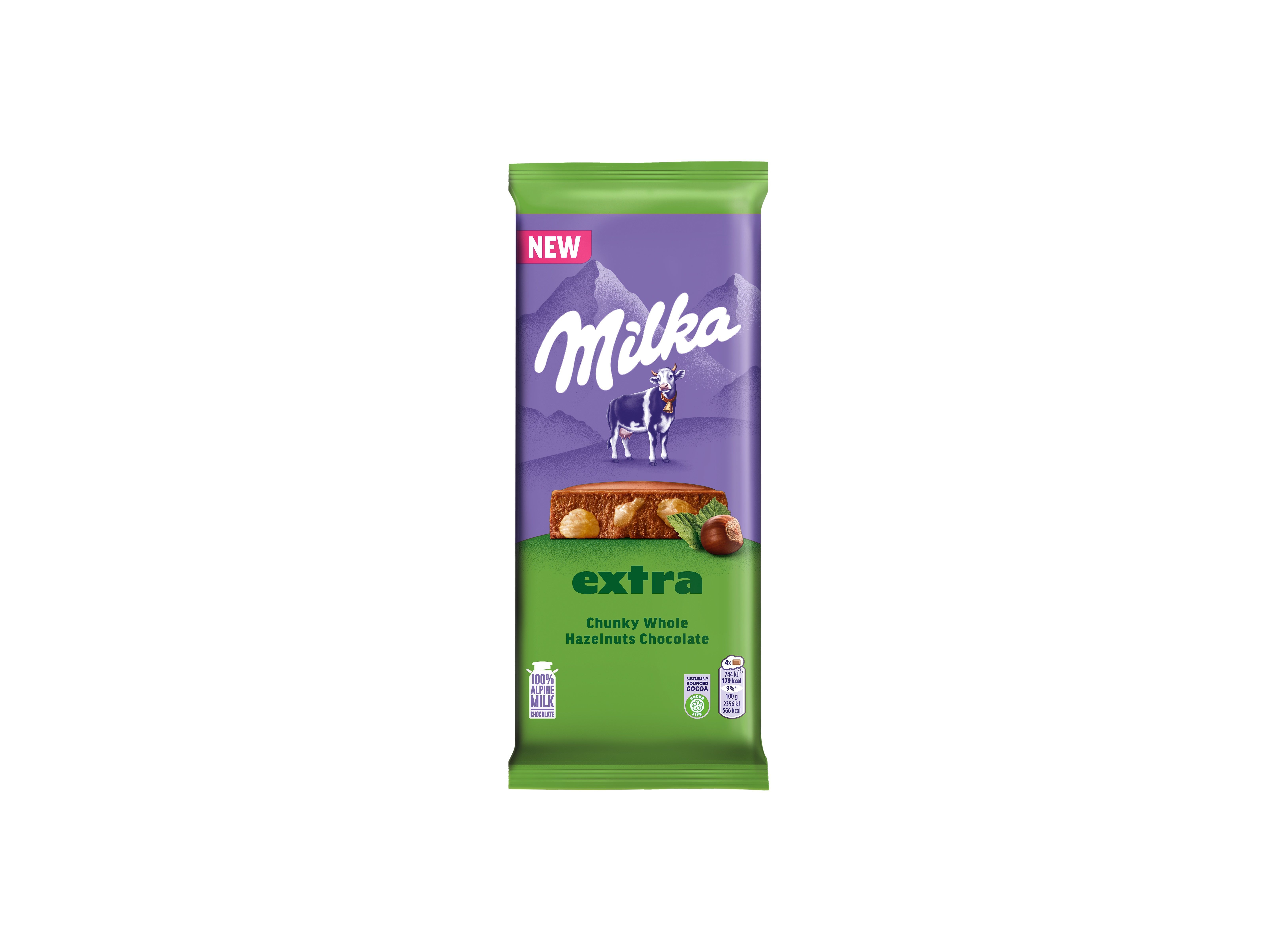 CHOCOLATE DE LEITE MILKA AVELÃS INTEIRAS 190G