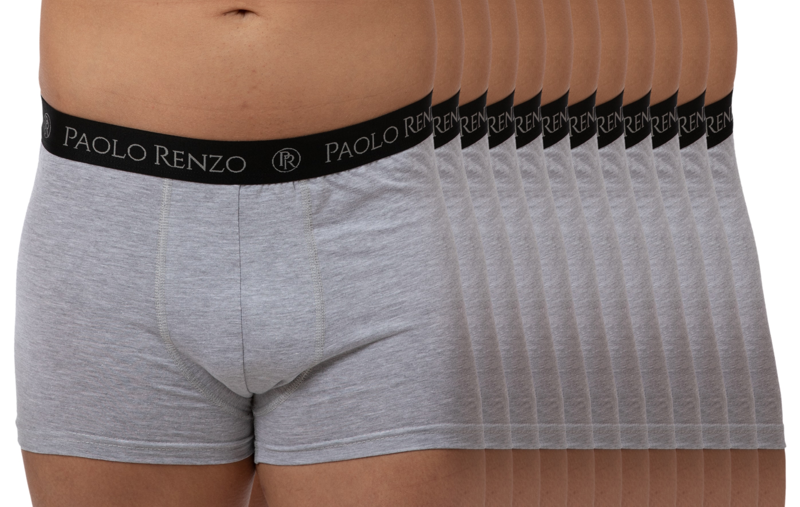 Paolo Renzo® Hipster Boxershorts 12 Stück - Größe XXL - Dunkelgrau