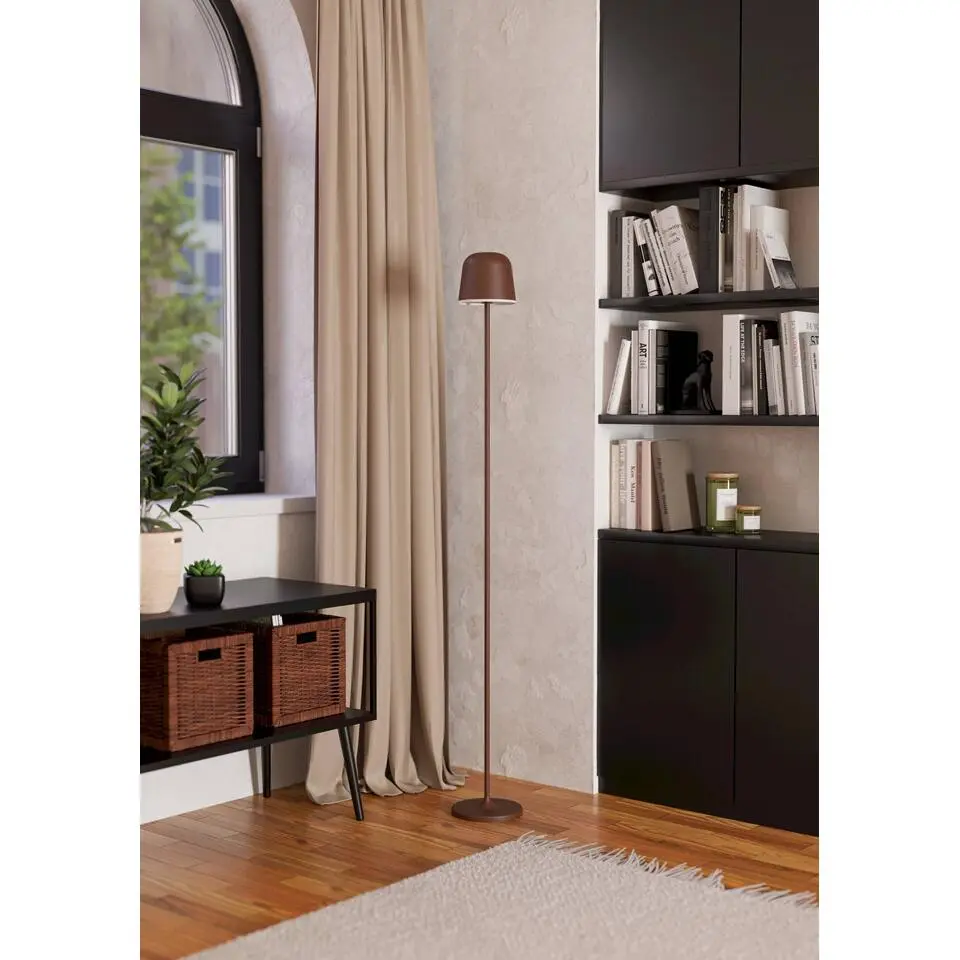 EGLO Mannera-L Staande lamp - USB-C - H 140 cm - Roestbruin