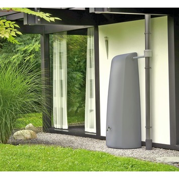 Regenton Elegance grijs 400L   kraantje en vulautomaat