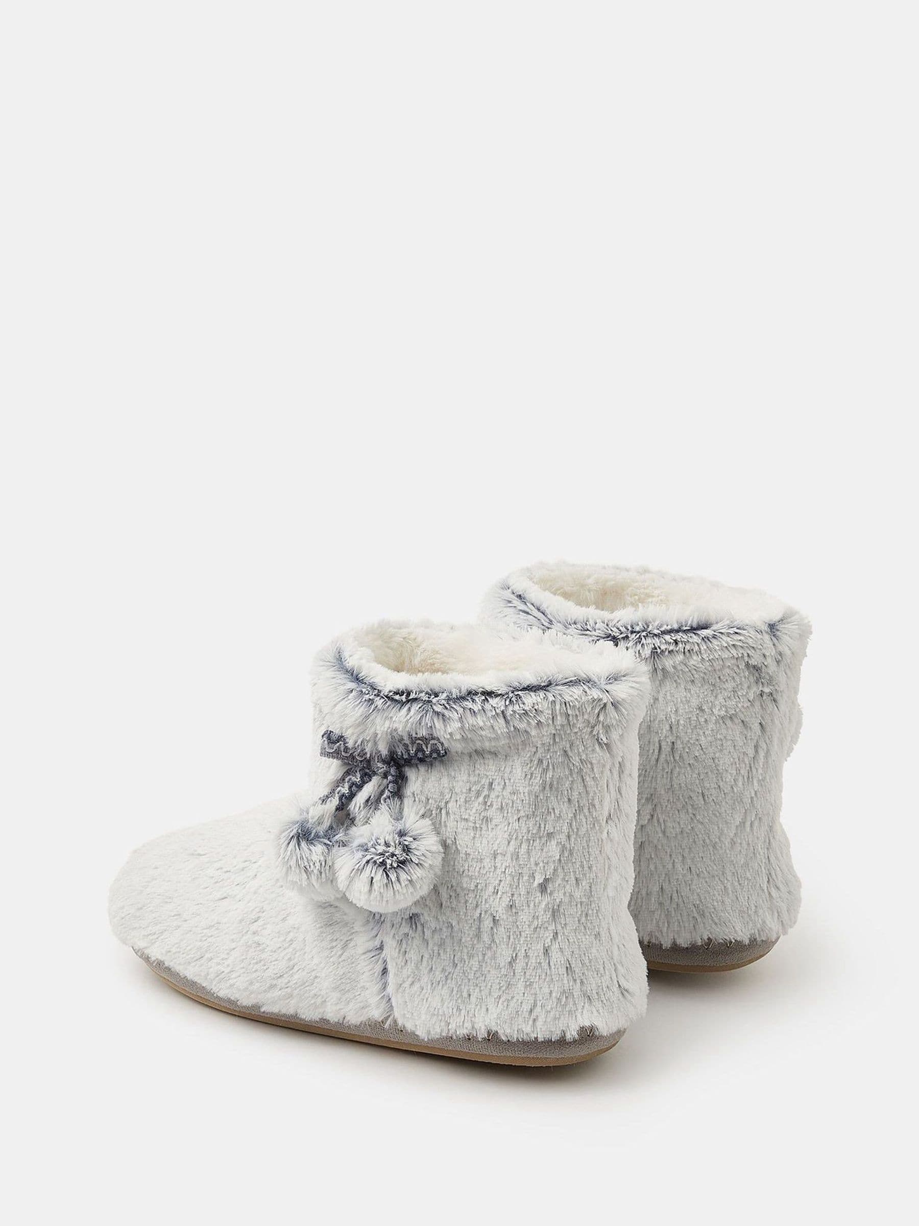 Accessorize Super Soft Pom Pom Slipper Boots