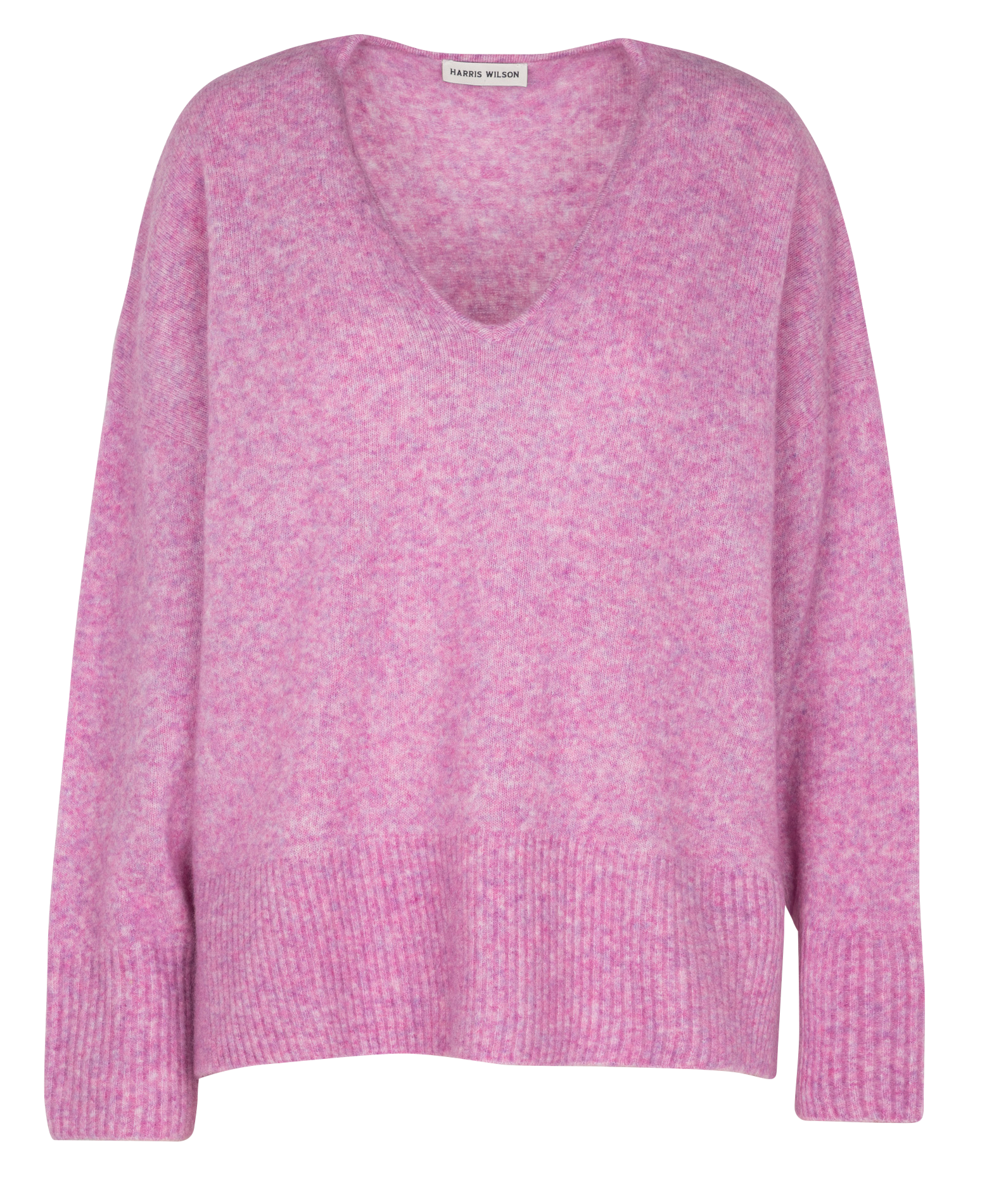 EMMA - Pull oversize col V en laine mélangée | Multicolore
