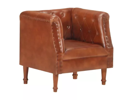 Fauteuil Marron Cuir véritable