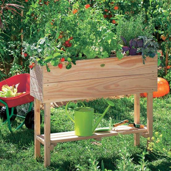 Carré potager surélevé 'Kid' bois mélèze huilé - L.75 x l.24 x H.60 cm