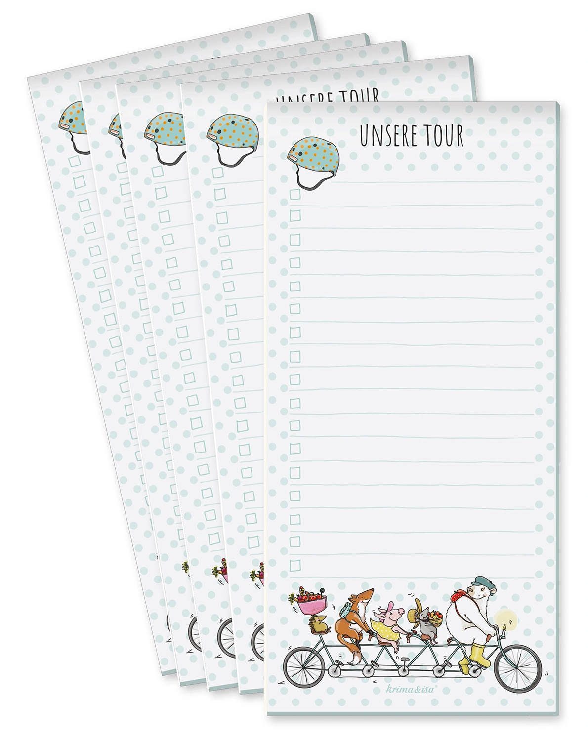 Notizblock UNSERE TOUR (50 Blatt) 5er-Set