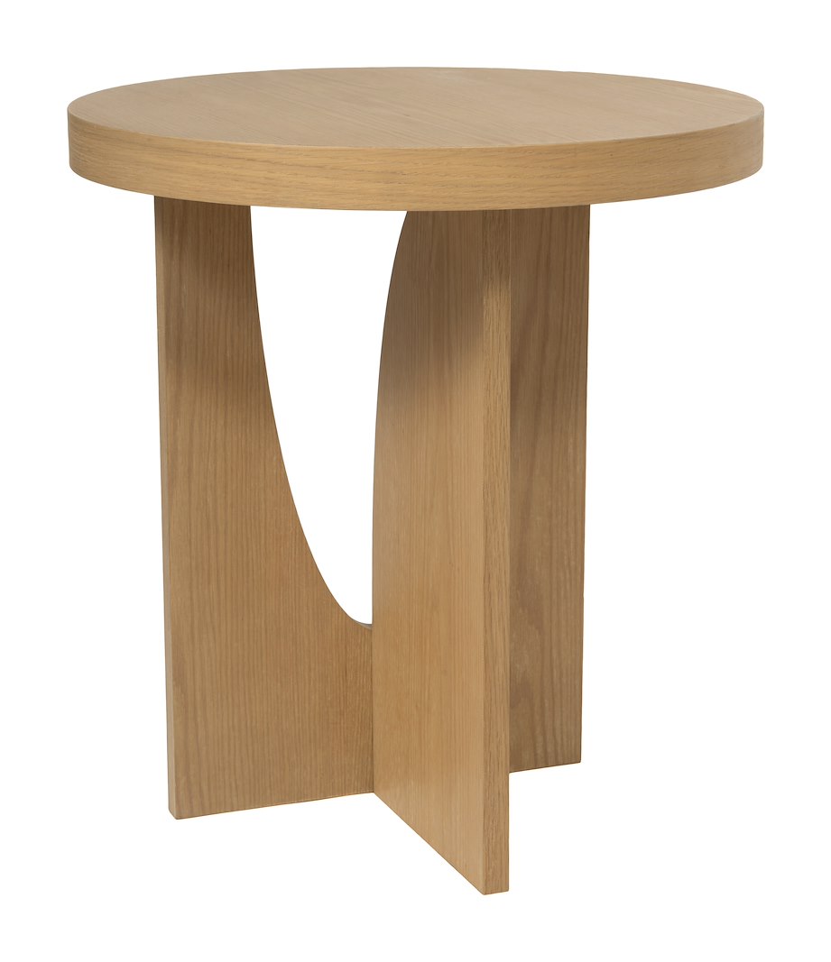 Borg småbord Ø45cm. Hvitvasket eik finer