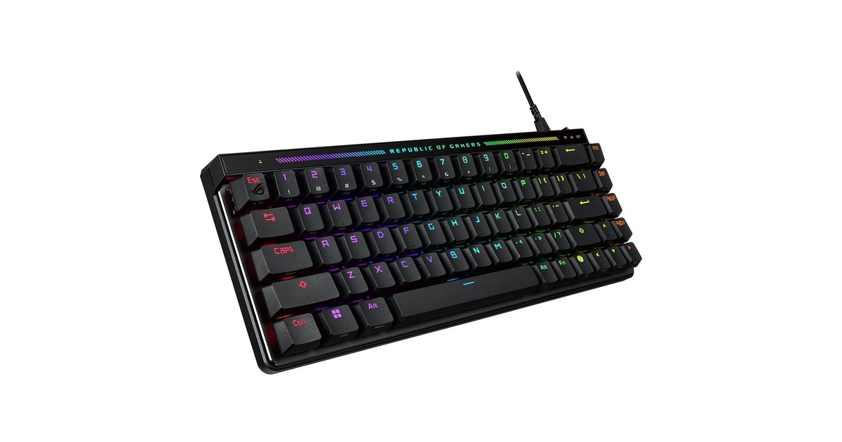 ASUSROG Falchion ACE HFX, gaming toetsenbord  (Zwart, US lay-out, ROG HFX, RGB leds, 65%, PBT Double-shot)