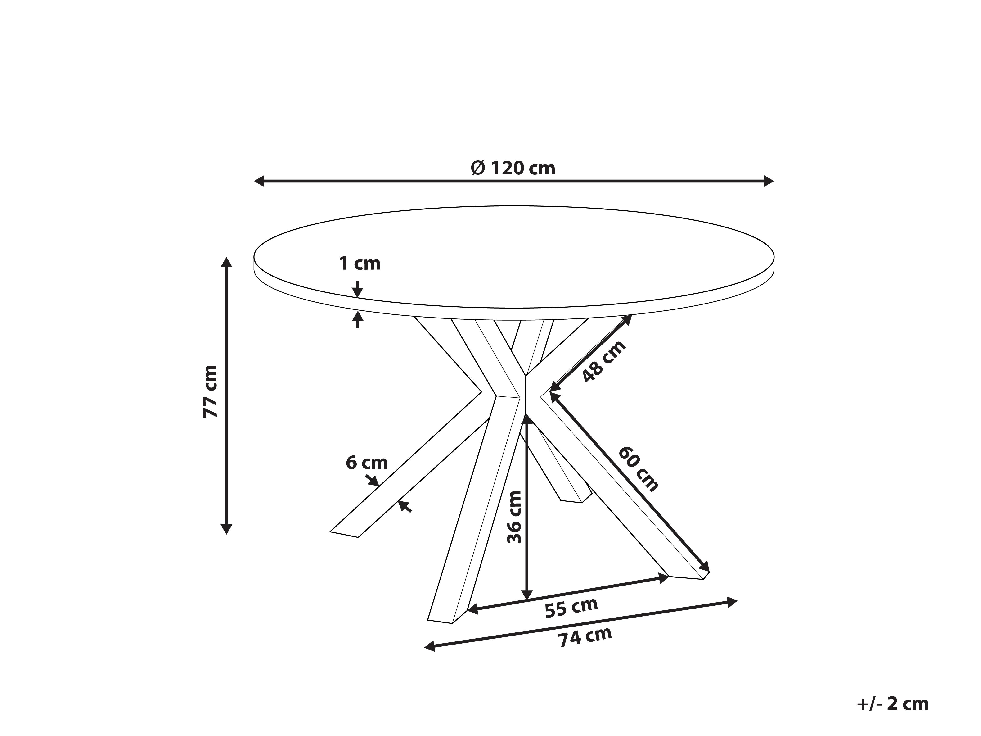 Tuin eettafel MALETTO 120 cm 120 cm Glas Zilver