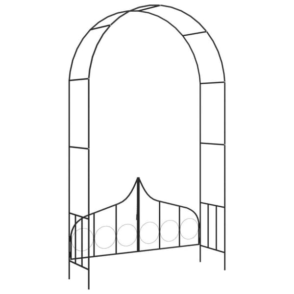 vidaXL Hagebue med port svart 138x40x238 cm jern
