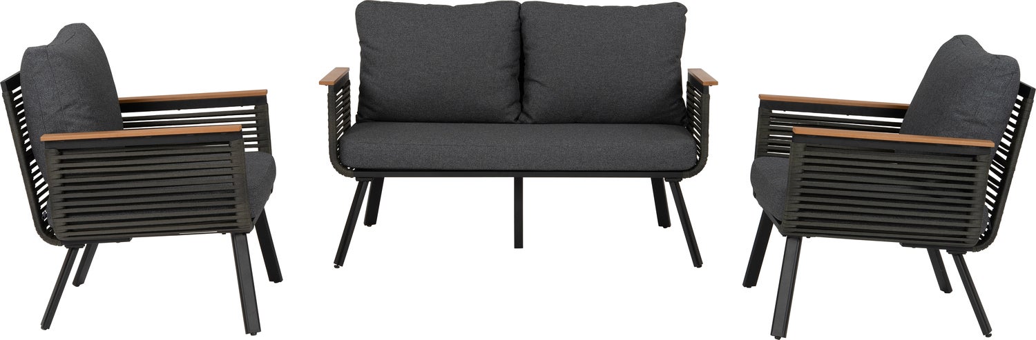 Intratuin 4-zits loungeset Timon zwart