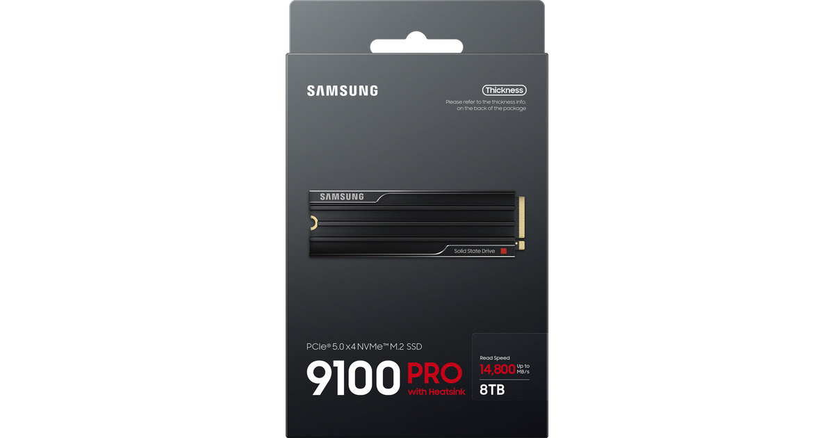 SAMSUNG9100 PRO Heatsink 8 TB SSD  (PCIe 5.0 x4, NVMe 2.0, M.2 2280)