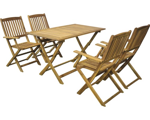Garden Place Cara Acacia 4-zits 5-delige tuinmeubelset, natuurlijk hout