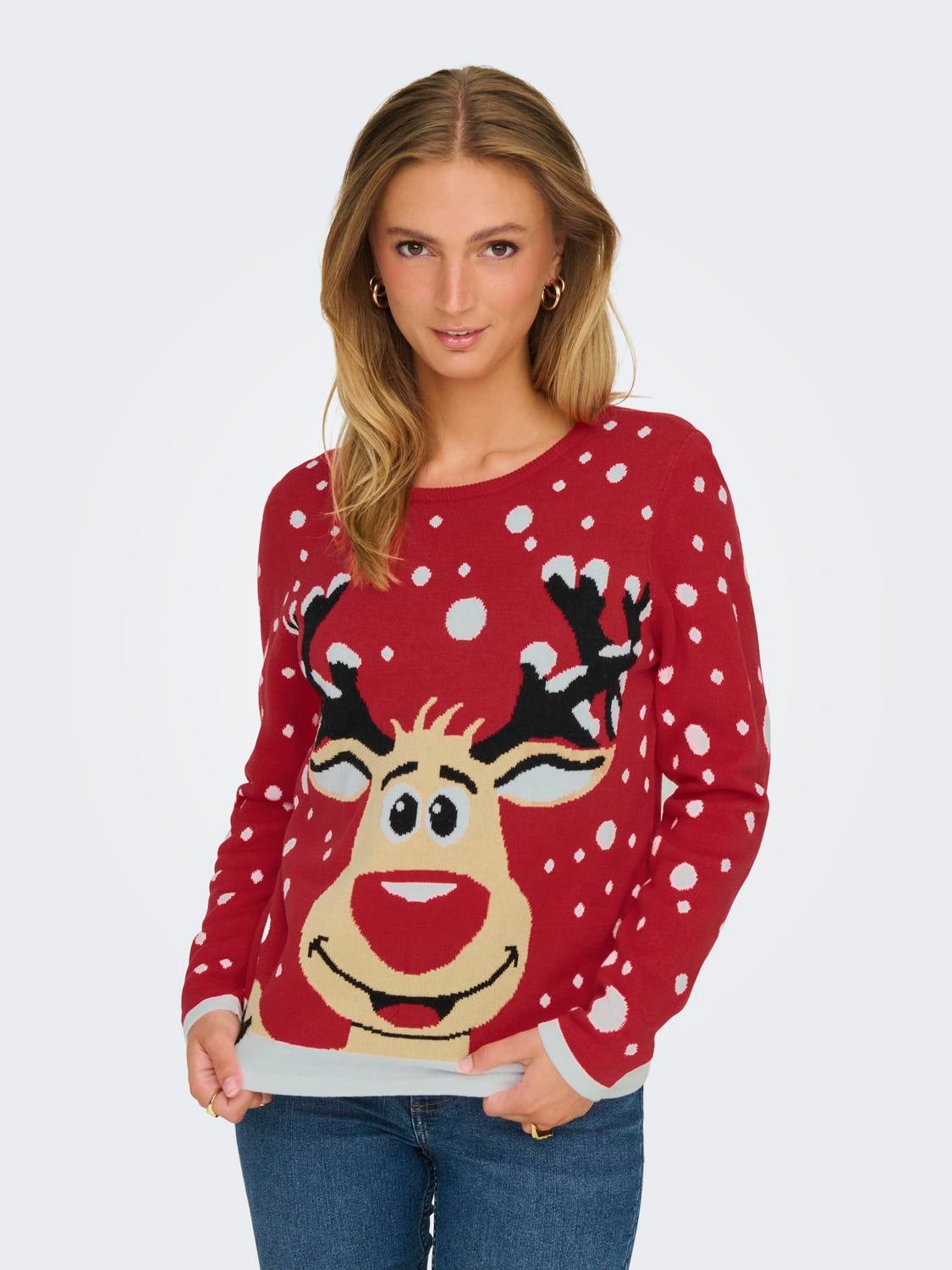 JDYLUCIA Strickpullover True Red
