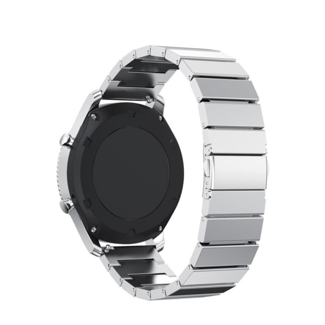 Edelstahl Uhrenarmband mit Schnapp-Verschluss (Stegbreite: 22 mm) - Silber