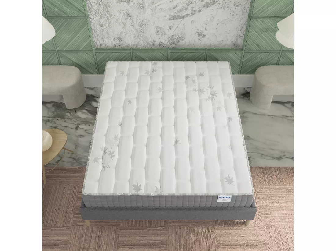 Matelas Ressorts ensachés + mémoire de forme, 140x200cm, 25cm d’épaisseur