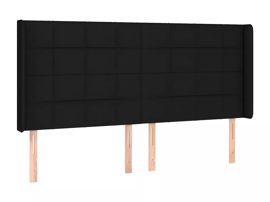 Sommier tapissier avec matelas et LED Noir 160x200 cm Tissu