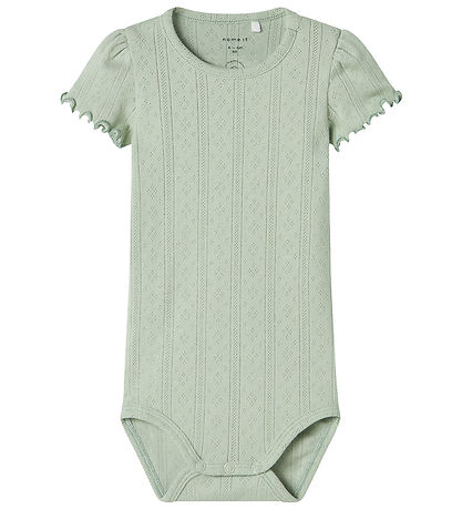 Name It Body k/ä - NbfJsilke - Aqua Grau m. Lochmuster