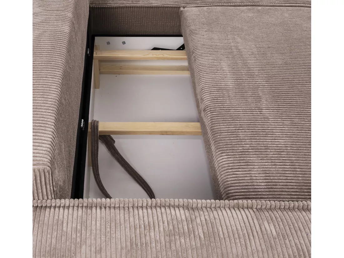 Canapé d'angle convertible Cord JIMMY Beige