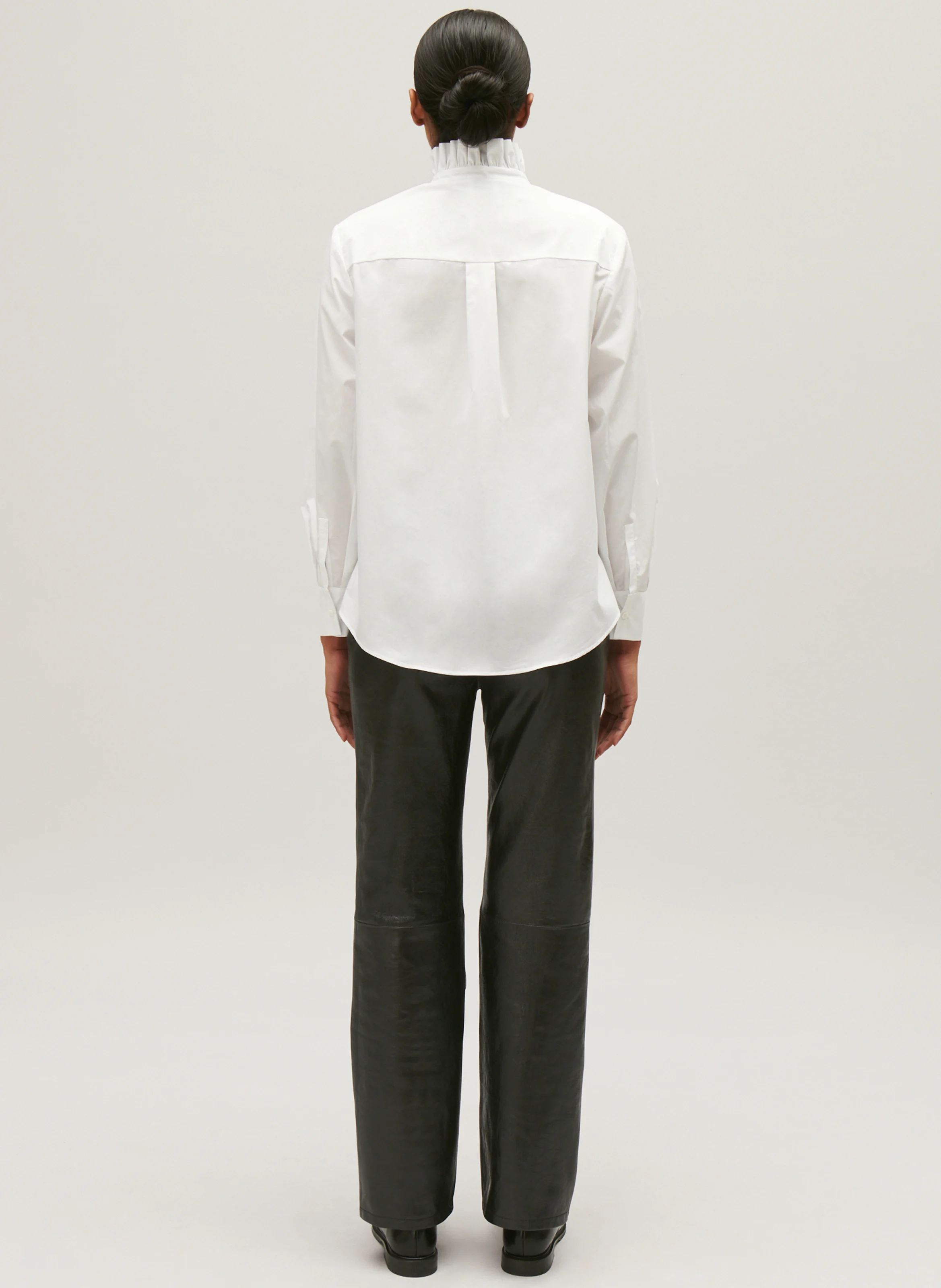 Chemise droite col victorien| Blanc
