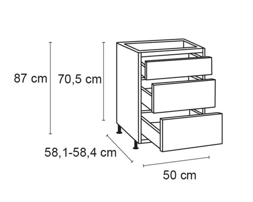 Optifit ladekast Linus984 BxDxH 50x58,4x87 cm antraciet glanzend, gedemonteerd
