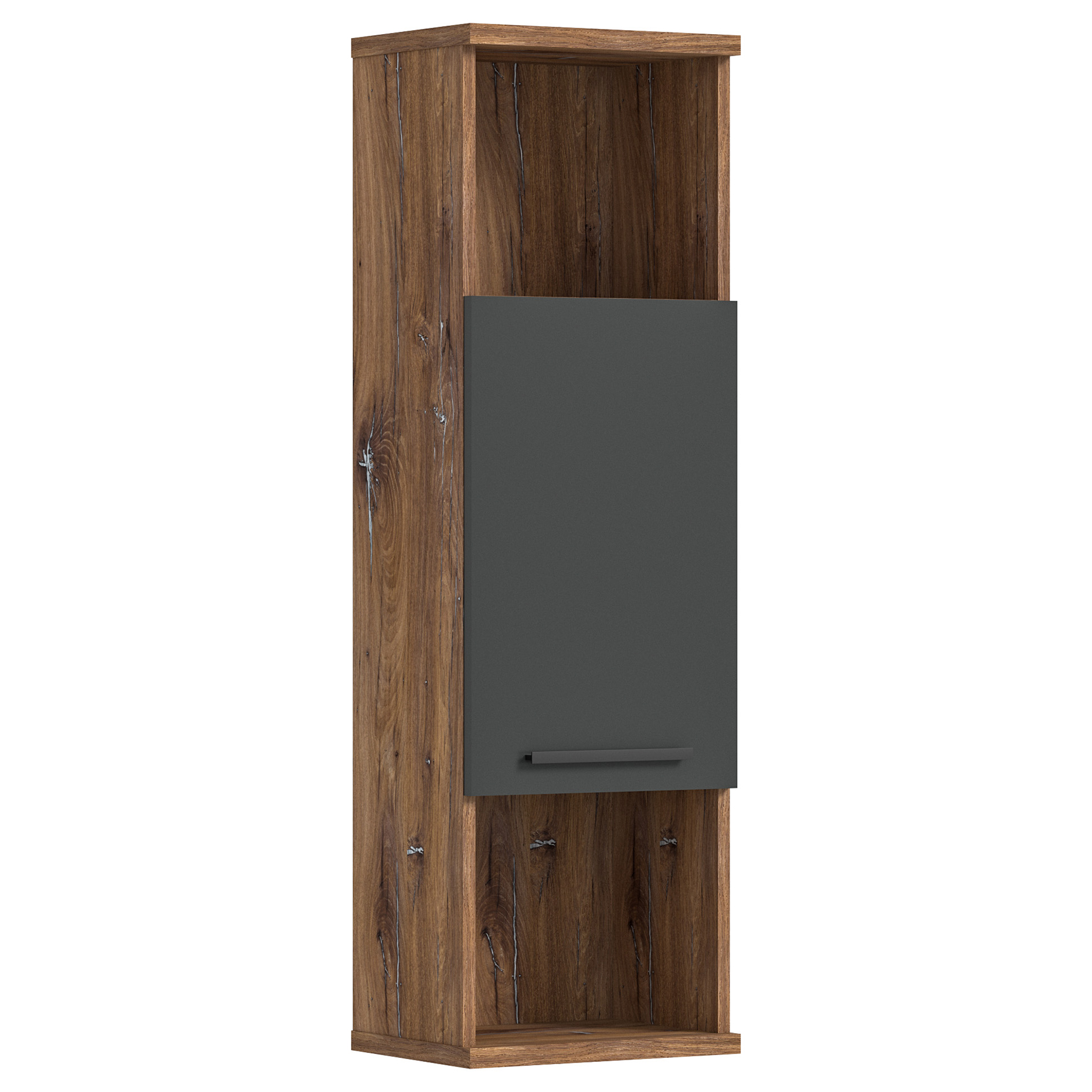 Hochschrank RAMON - grau-Flagstaff Oak - 35 cm breit