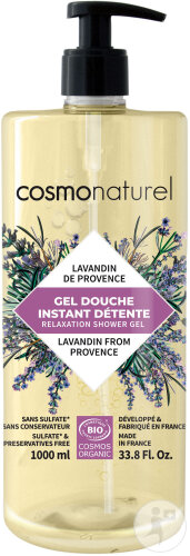 Cosmo Naturel Gel Douche Instant Détente Lavandin De Provence Bio Flacon-Pompe 1l
