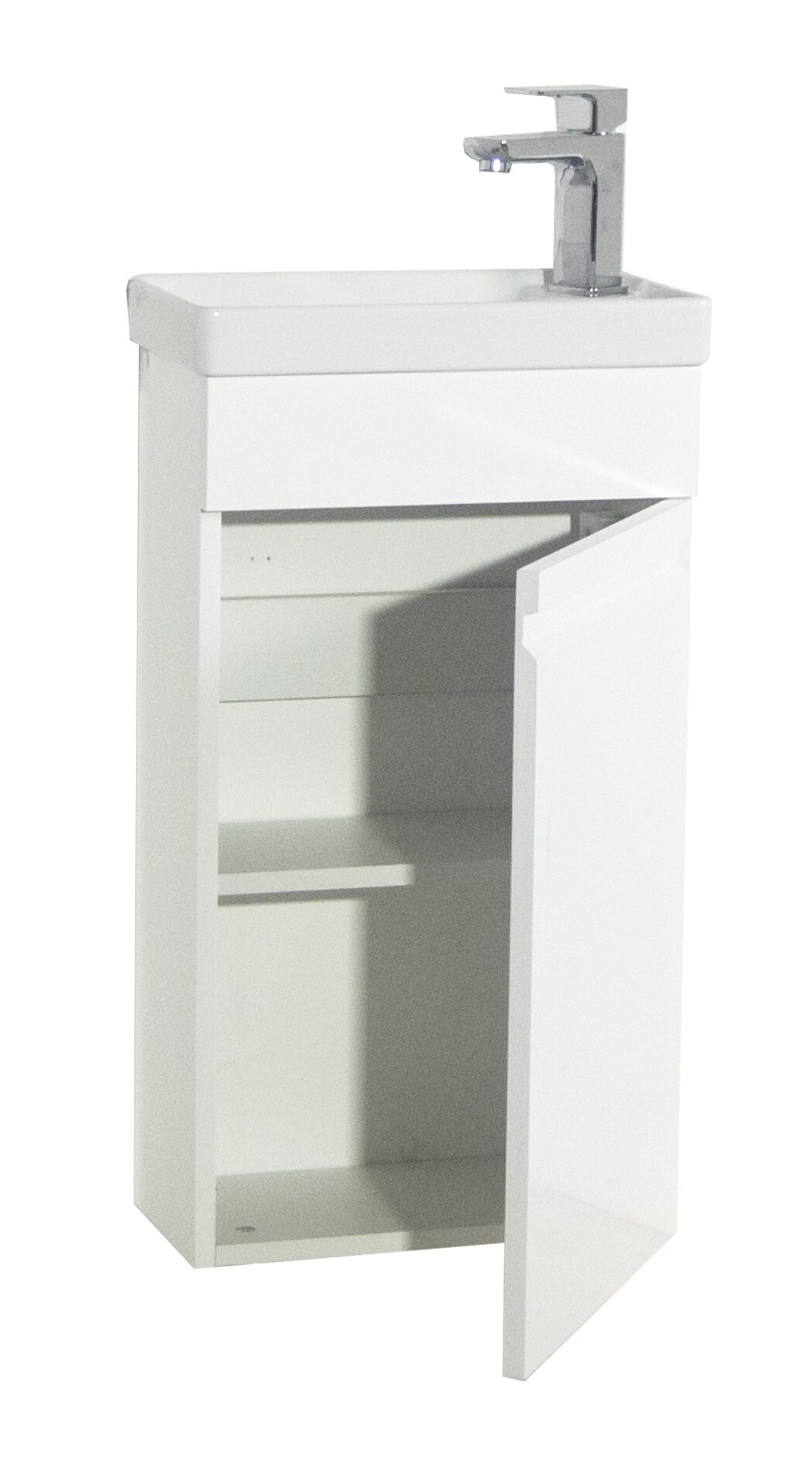 VCM 2-tlg Badmöbel Set Gäste WC Gästebad Waschplatz Waschtisch klein schmal grifflos Silora M