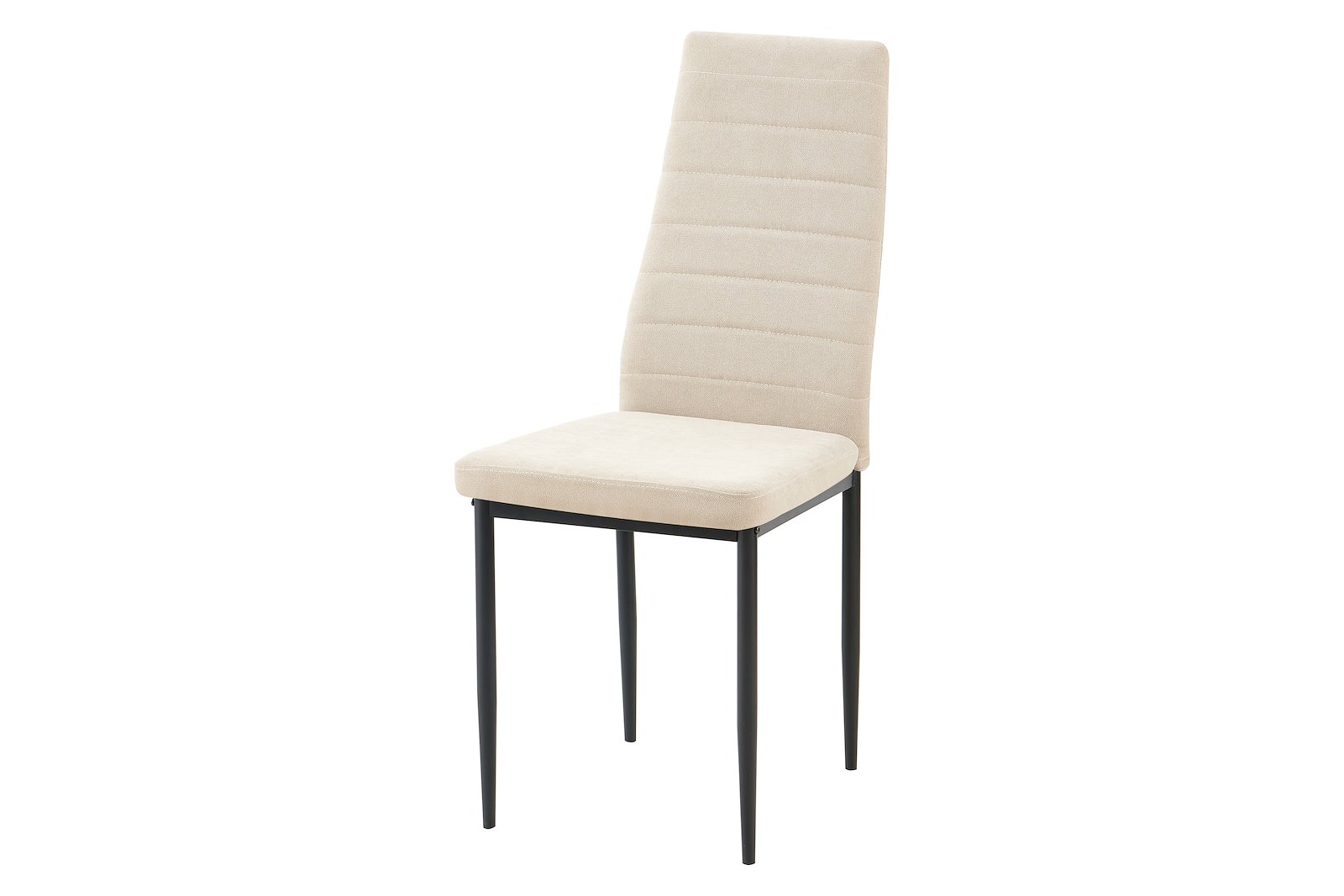 Bari spisestol Sortlakkert metall, stoff Lino 25  Beige