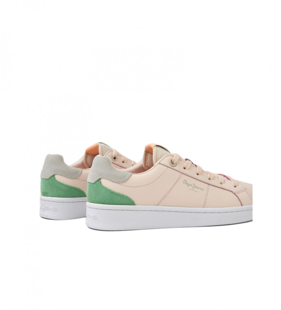 Tênis Pepe Jeans Classic Milton em couro rosa claro