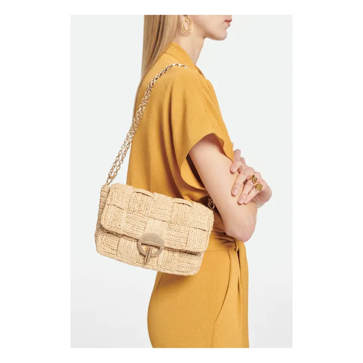 Vanessa Bruno Sac Moon PM Raphia Damier | Naturel